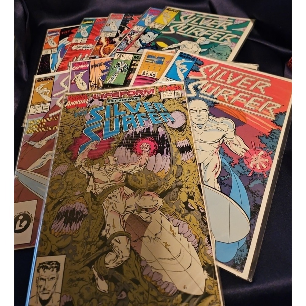 VNTG Lot of 11‎ Pristine Silver Surfer Comic books